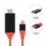 Wholesale Type C USB to HDMI Cable, HD TV Cable for Samsung Android Smart Phone, Tablet, Mac Laptop (Red)